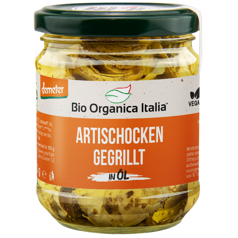 Bio Organica Italia Bio Organica Italia Gegrillte Artischocken mit Olivenöl nativ extra 190 g DEMETER - Produktbild