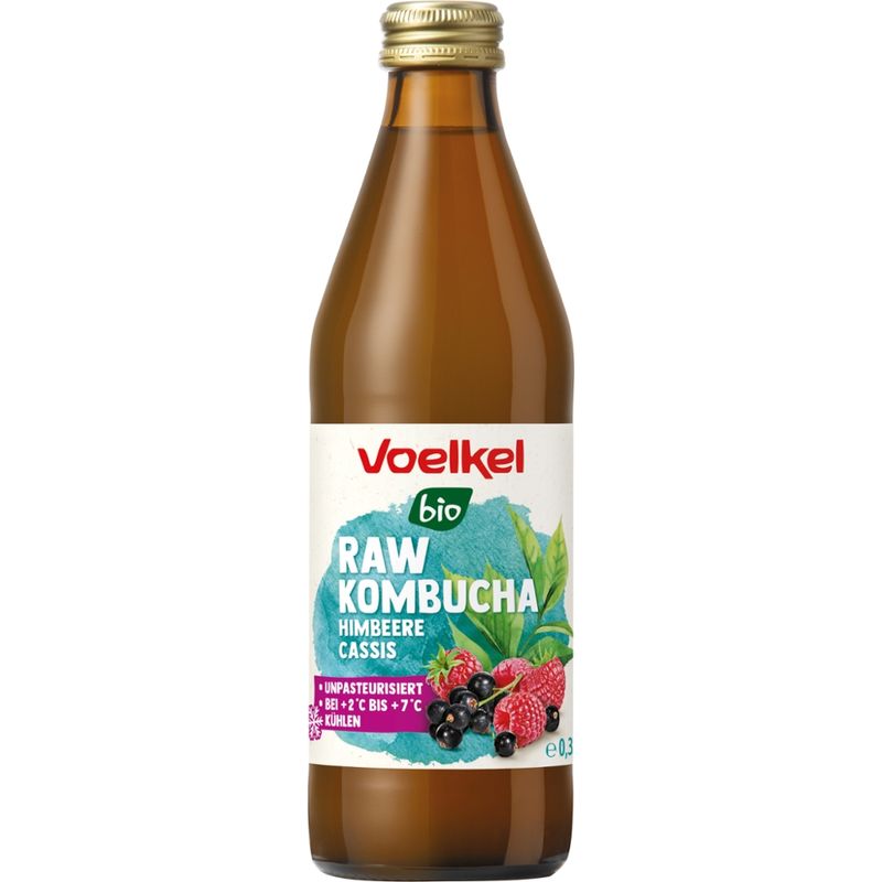 Voelkel RAW Kombucha Himbeere  Cassis, kühlpflichtig - Produktbild