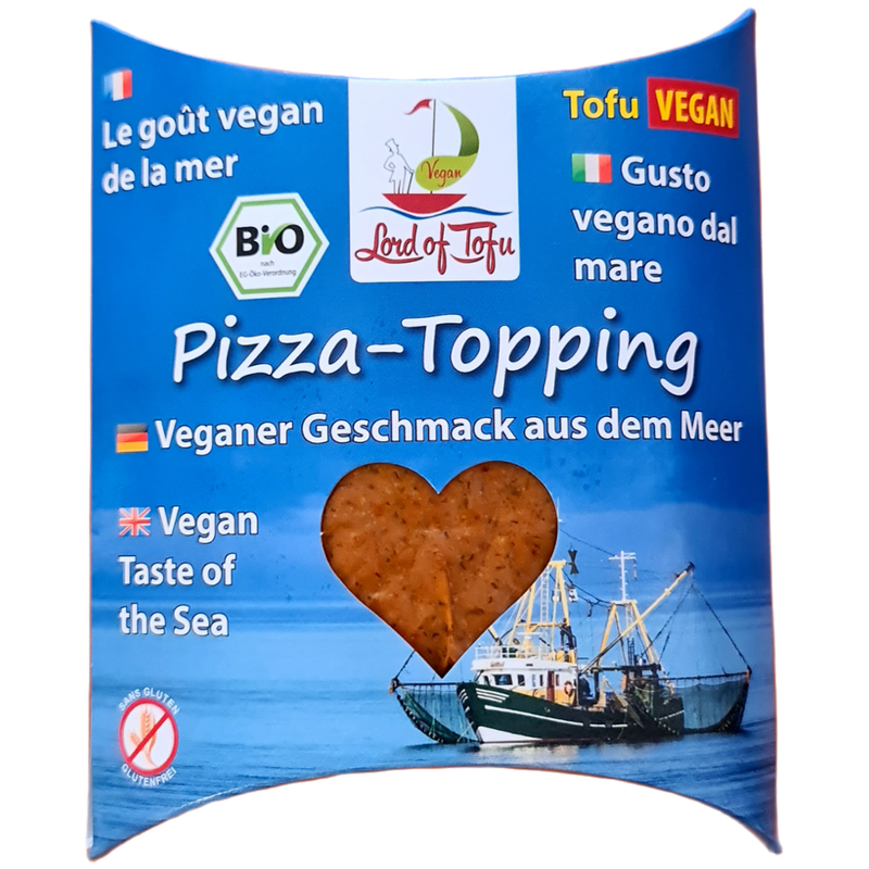 Lord of Tofu Tofu-Thuna Pizza-Topping, verwendbar wie Thunfisch für Pizza, Pasta, Salat - Veganer Geschmack aus dem Meer - Produktbild