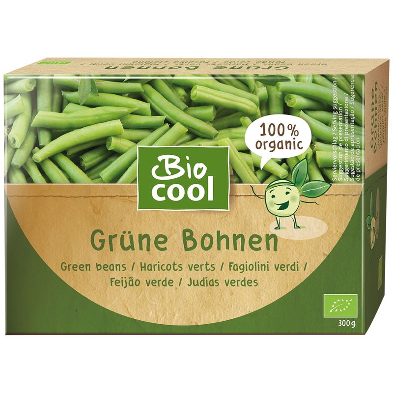 BioCool Grüne Bio Bohnen, tiefgefroren, 300 g - Produktbild