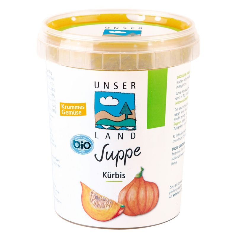 UNSER LAND UNSER LAND Bio Kürbis-Suppe, BayBio, 450ml Becher - Produktbild