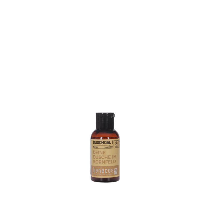 benecos benecosBIO Mini Duschgel BIO-Hafer - DEINE DUSCHE IM KORNFELD - Produktbild