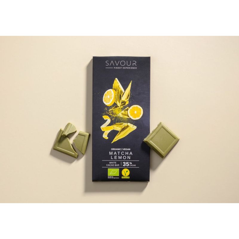 SAVOUR Weiße Kakaotafel mit Matcha & Zitrone - Produktbild