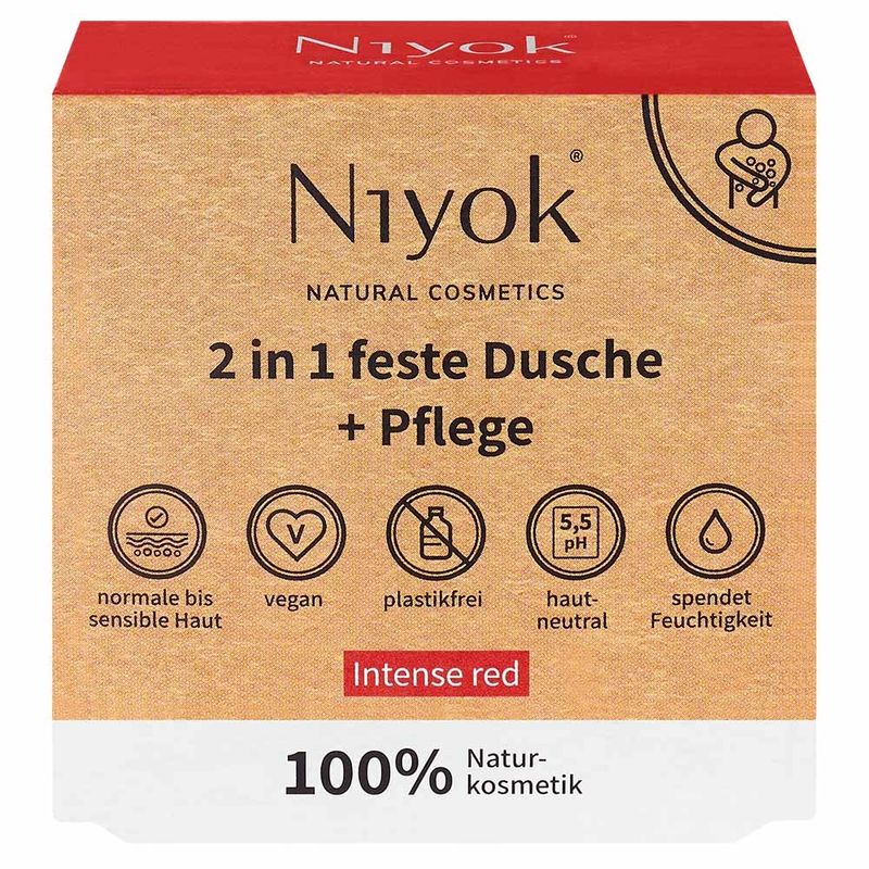 Niyok NIYOK - 2 en 1 douche solide & soin Intense Red - Produktbild