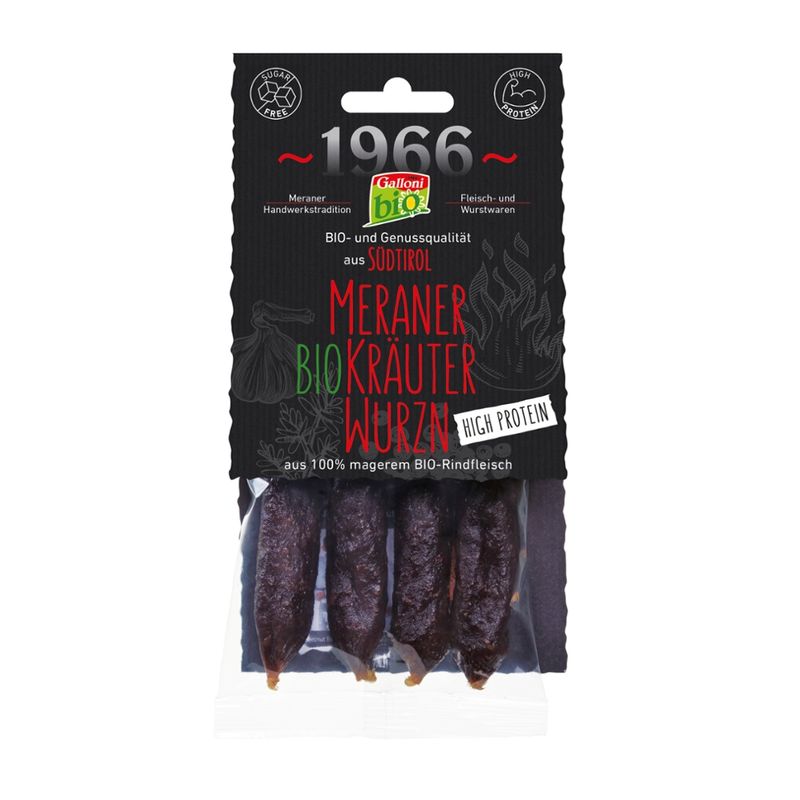 Galloni BIO BIO Kräuterwurzn "100% beef" 4St.100 gr. - Produktbild