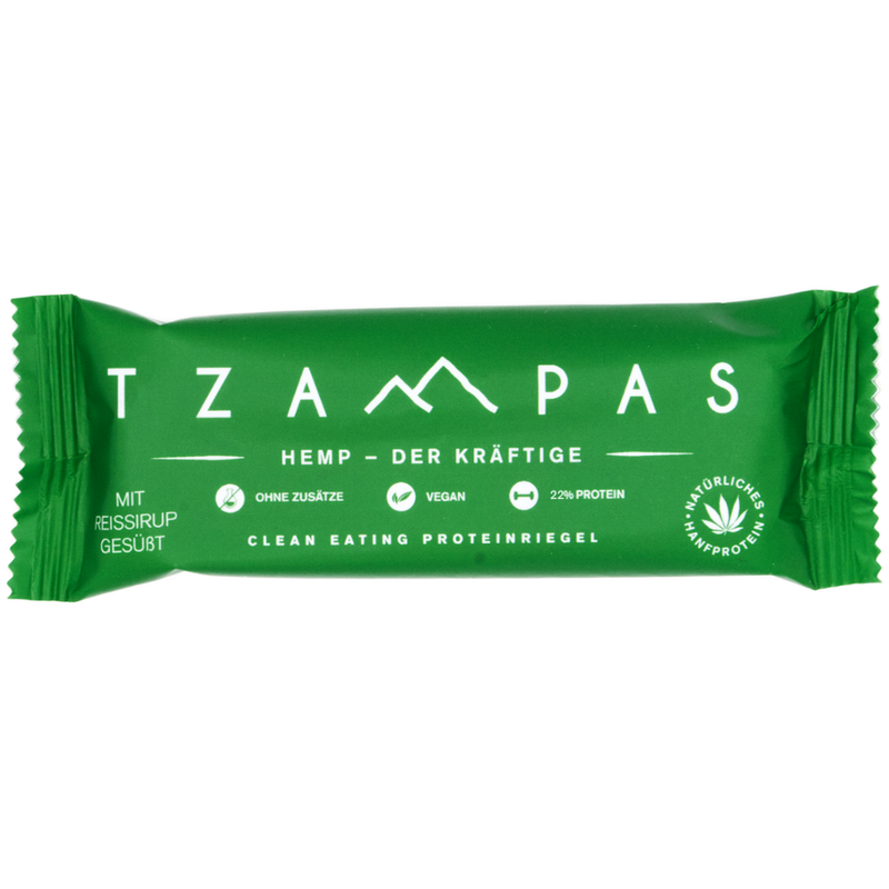 TZAMPAS TZAMPAS Hemp - Der Kräftige. Clean Eating Proteinriegel mit gerösteter Gerste und Hanf - Produktbild