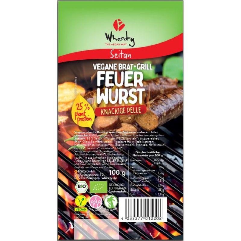 Wheaty Vegane Brat+Grill Feuerwurst - Produktbild