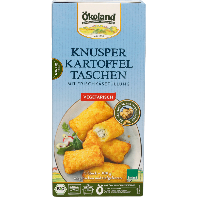 ÖKOLAND Knusper Kartoffeltaschen mit Frischkäsefüllung - Produktbild