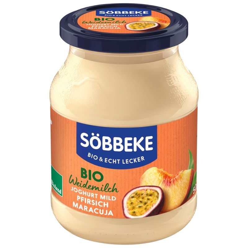 Söbbeke Bio Weidemilch Joghurt mild Pfirsich-Maracuja 3,8 % Fett - Produktbild