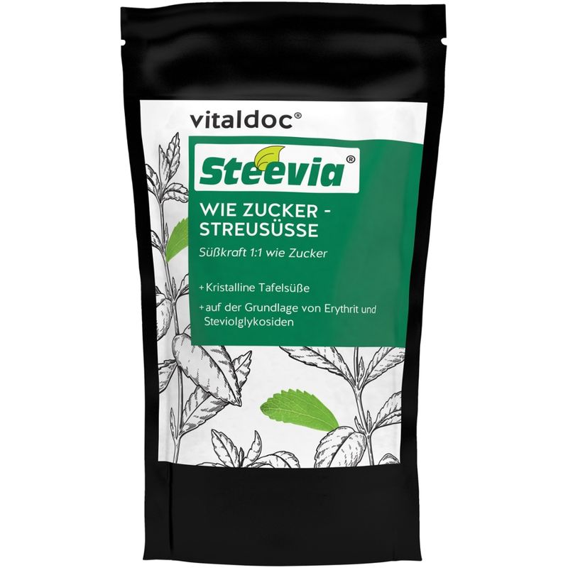 GESUND & Leben Reformqualität seit 1995 vitaldoc® Steevia WIE ZUCKER - STREUSÜSSE - Produktbild