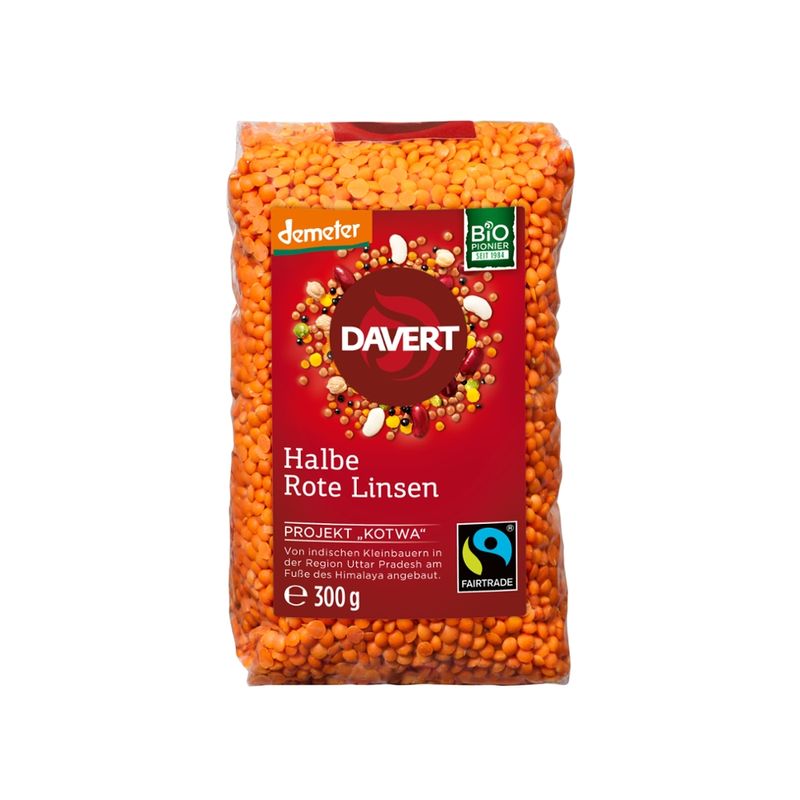 Davert Demeter Halbe Rote Linsen 300g - Produktbild