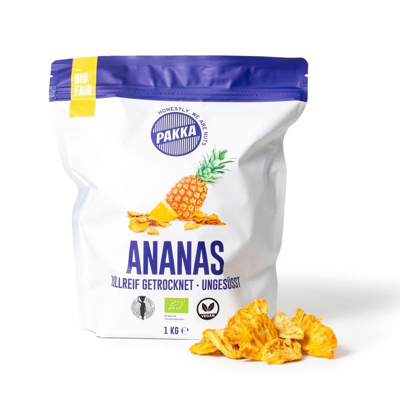 Pakka Ananas getrocknet, Bio, 1kg - Produktbild