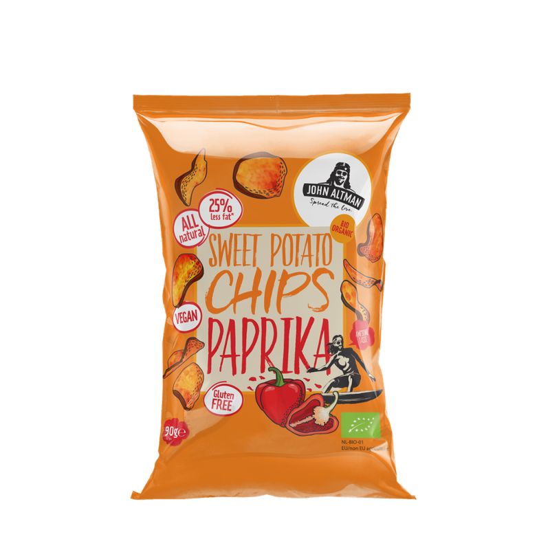 John Altman Organic Sweet Potato Chips Paprika 90g - Produktbild