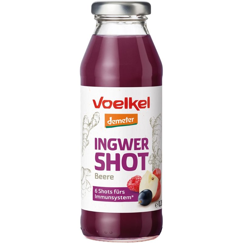 Voelkel Shot Ingwer & Beeren mit  Apfelsaft & viel Vitamin C aus Acerola - Produktbild