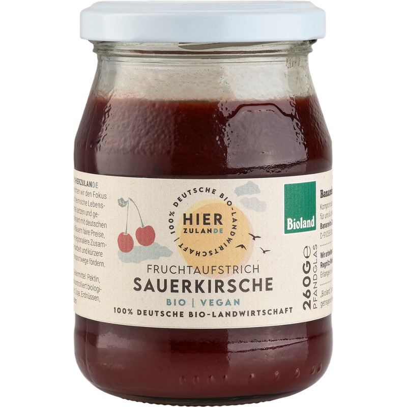 Hierzulande Fruchtaufstrich Sauerkirsche, 260g - Produktbild