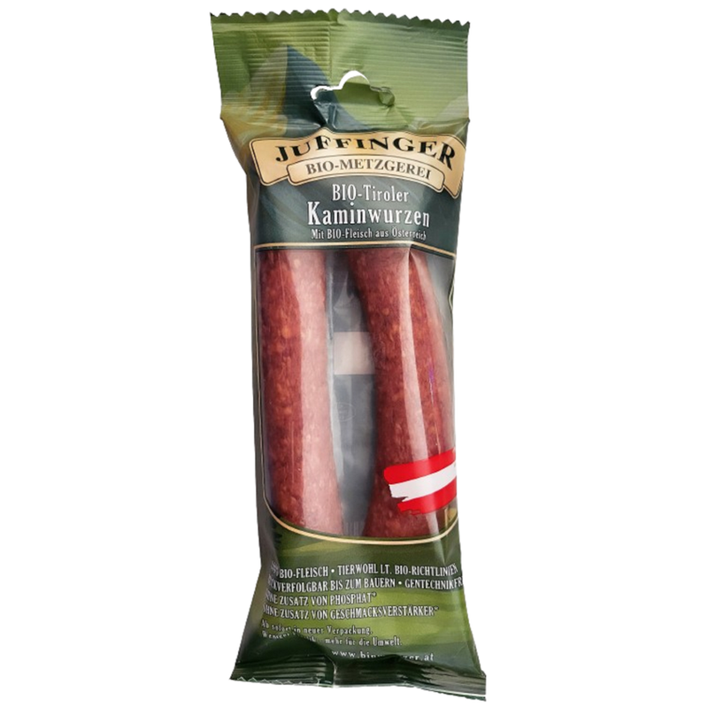 Juffinger Bio-Metzgerei BIO-Tiroler Kaminwurzen Rohwurst geräuchert - Produktbild