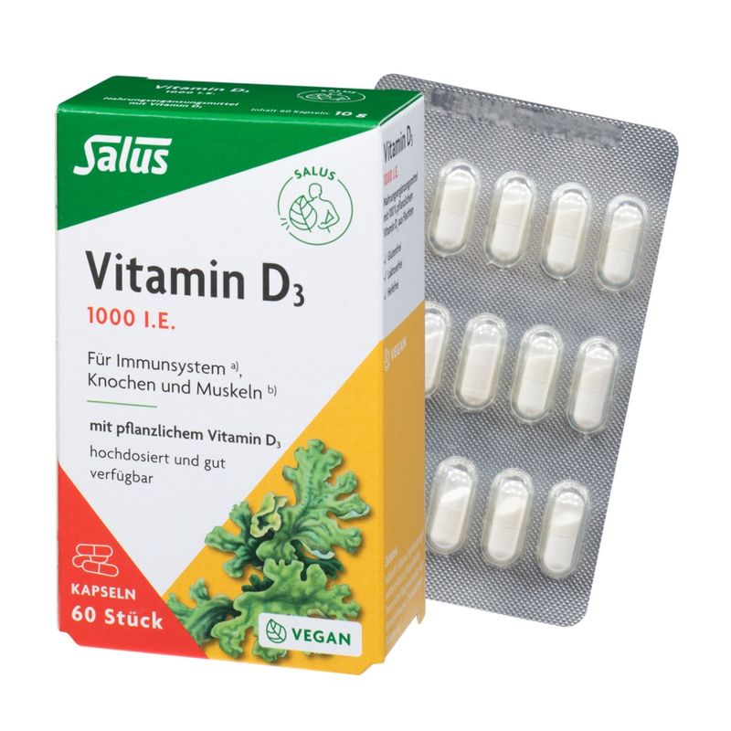 Salus® Salus® Vitamin D3 1000 vegan, 60 Kapseln - Produktbild