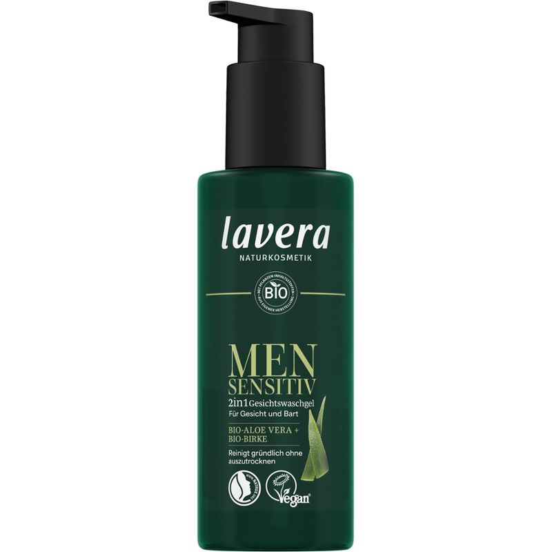 lavera Men sensitiv 2in1 Gesichtswaschgel - Produktbild
