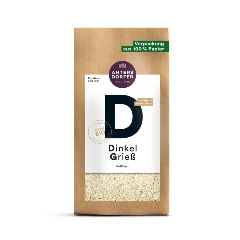 Antersdorfer - Die Bio-Mühle Bio Dinkel Grieß (Vollkorn) - Produktbild
