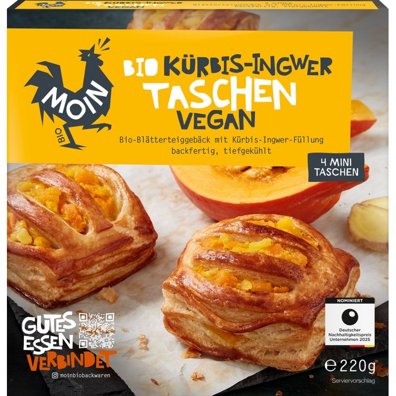 Moin Bio Backwaren Bio Kürbis-Ingwer Tasche Vegan - Produktbild