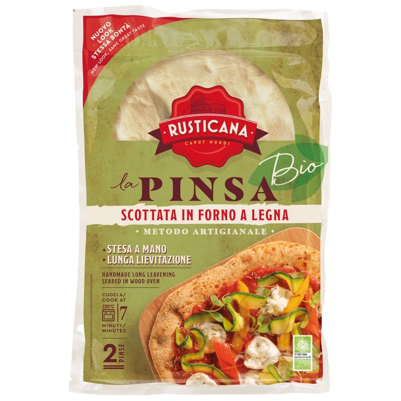Rusticana - Spiga Food  "La Rusticana" -  von Hand verarbeitet, im Holzofen vorgebackene orig Bio Pinsa - Produktbild