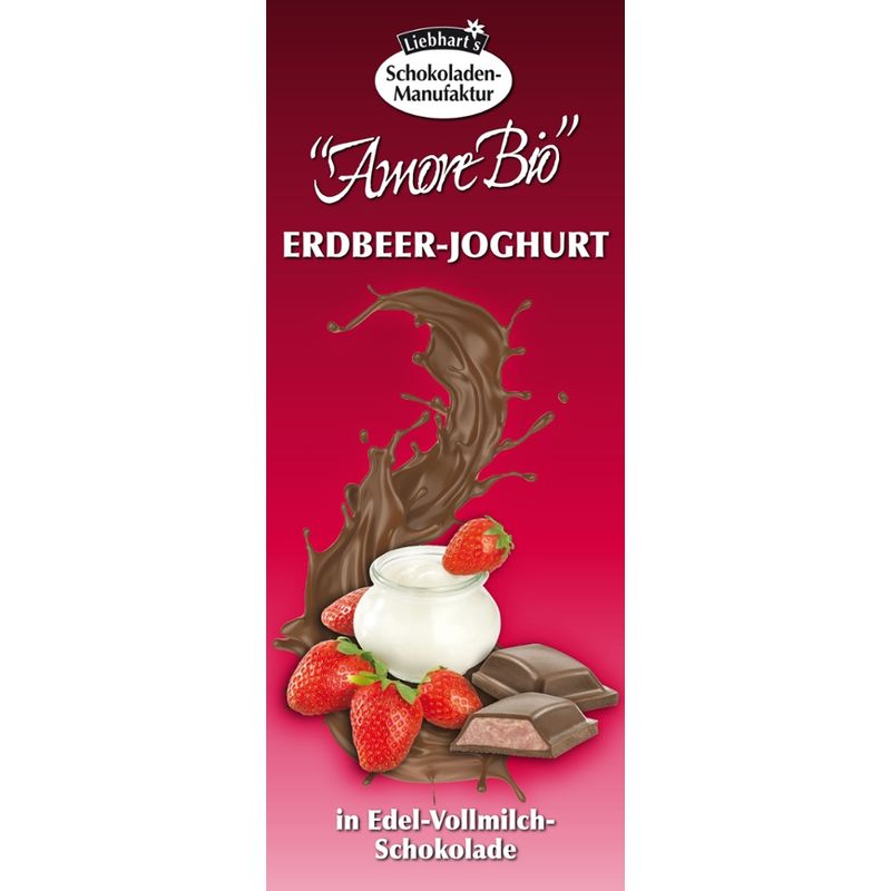 Liebhart's Gesundkost  Bio-Erdbeer-Joghurt in Edel-Vollmilch Schokolade - Produktbild