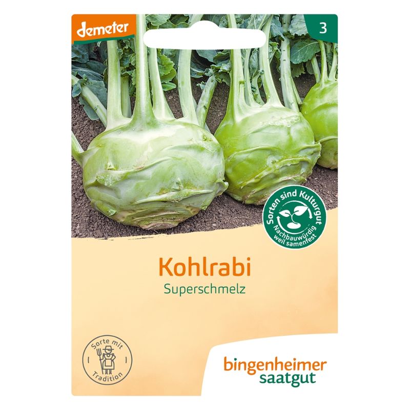 Bingenheimer Saatgut Superschmelz - Kohlrabi weiß (Saatgut) - Produktbild