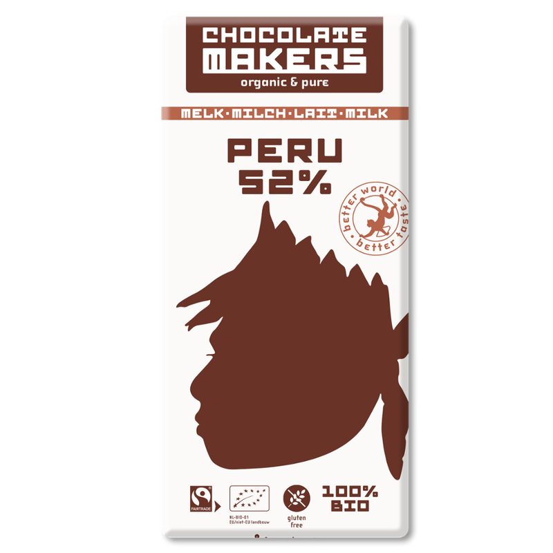 Chocolatemakers Bio Fairtrade Awajun Tafel dunkle Milch 52% - Produktbild