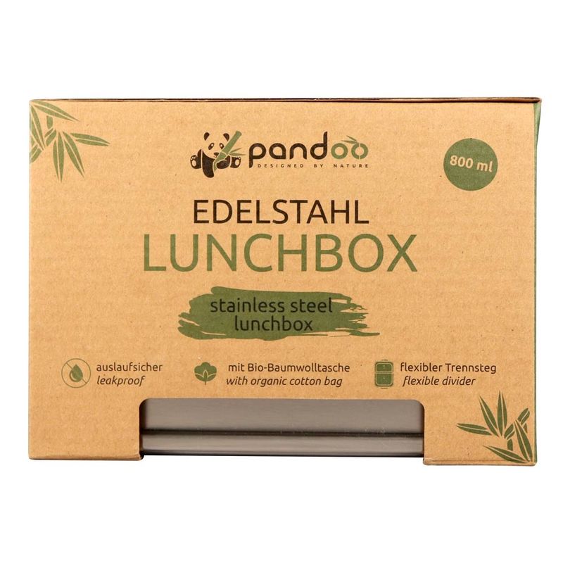 pandoo pandoo Edelstahl Lunchbox 800ml: praktisch, umweltfreundlich und eine nachhaltige Alternative für den Alltag - Produktbild