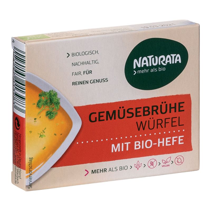 NATURATA Gemüse-Brühwürfel mit Bio-Hefe, ohne Palmöl - Produktbild