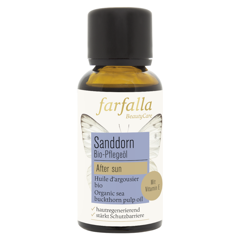 farfalla Sanddornfruchtfleisch, Bio-Pflegeöl, 30ml, after sun - Produktbild