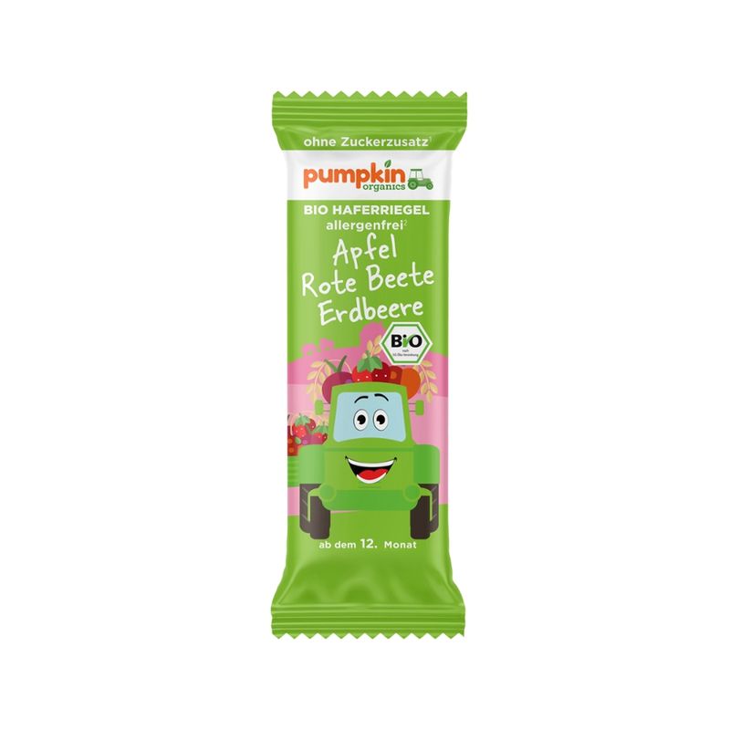 Pumpkin Organics Pumpkin Organics: Bio Haferriegel mit Apfel, rote Beete und Erdbeere - Produktbild