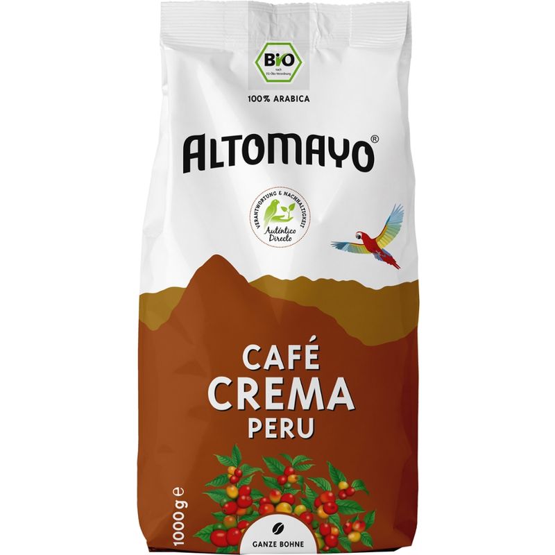 Altomayo ALTOMAYO - Bio Café Crema Peru, Bohnen, 1000g Beutel - Produktbild