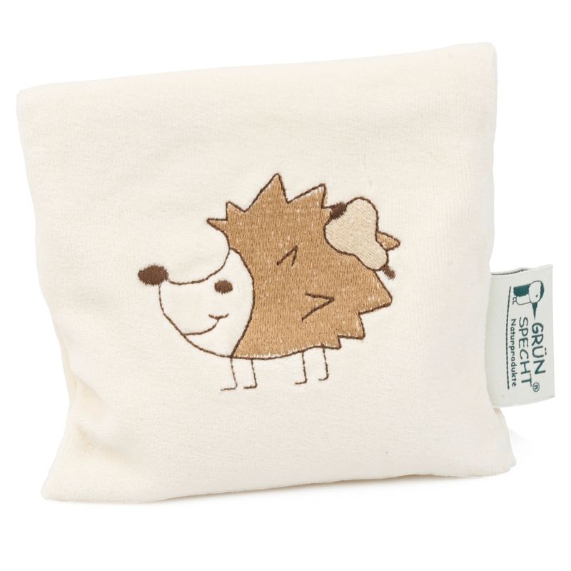 GRÜNSPECHT Naturprodukte GRÜNSPECHT Bio-Leinsamenkissen Igel mit Bezug 13x13 cm, Stoff: 100 % Baumwolle (kbA), Füllung: Leinsamen (kbA) - Produktbild