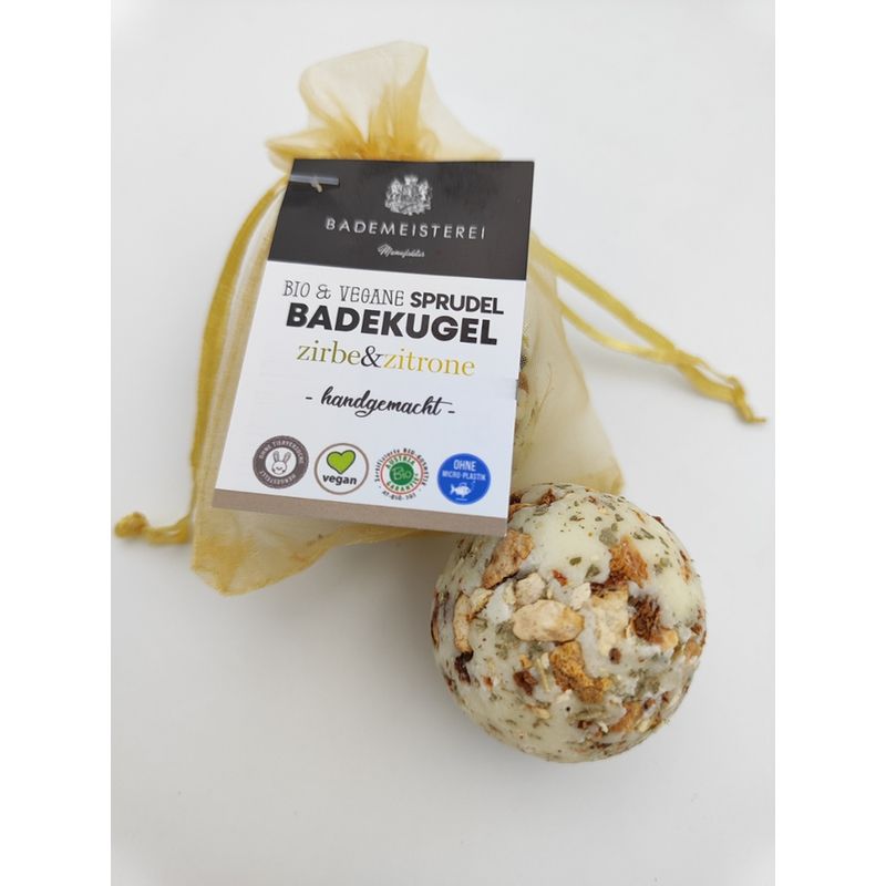 Bademeisterei BIO Badekugel "Zirbe & Zitrone" 50g im Display AT-BIO-301 - Produktbild