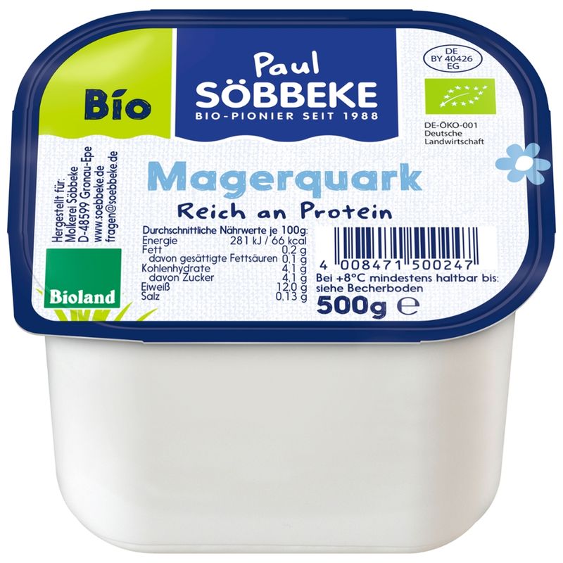 Söbbeke Bio Speisequark Magerstufe - Produktbild