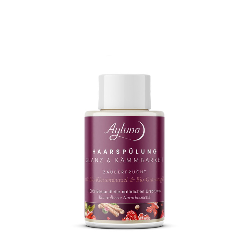Ayluna Haarspülung Glanz & Kämmbarkeit Zauberfrucht mit Bio-Klettenwurzel und Bio-Granatapfel - Produktbild