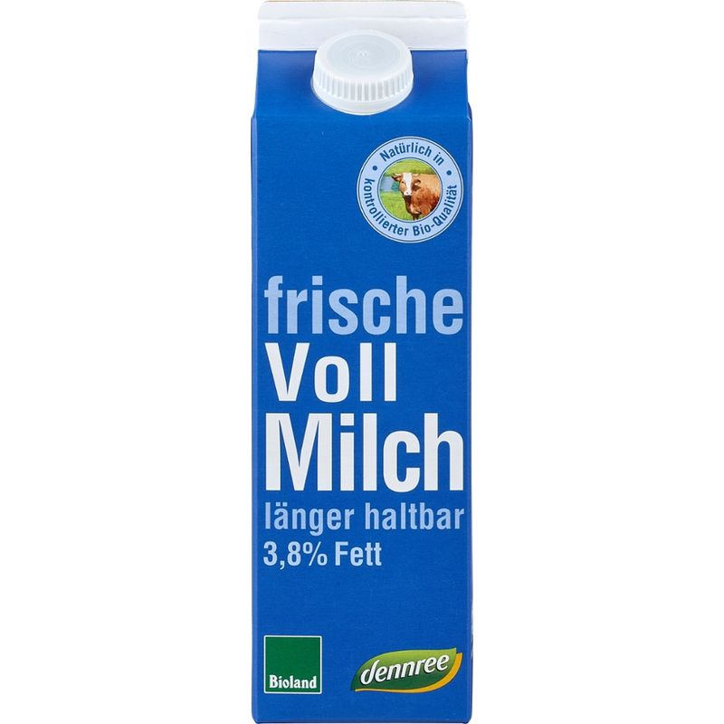 dennree Frische Vollmilch länger haltbar, 3,8% Fett - Produktbild