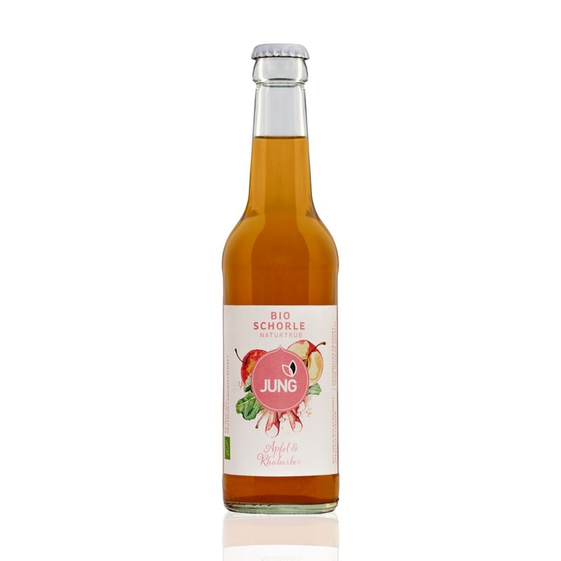 Jung Fruchtsäfte Jung Bio Apfel-Rhabarber Schorle aus dem Schwarzwald - Produktbild
