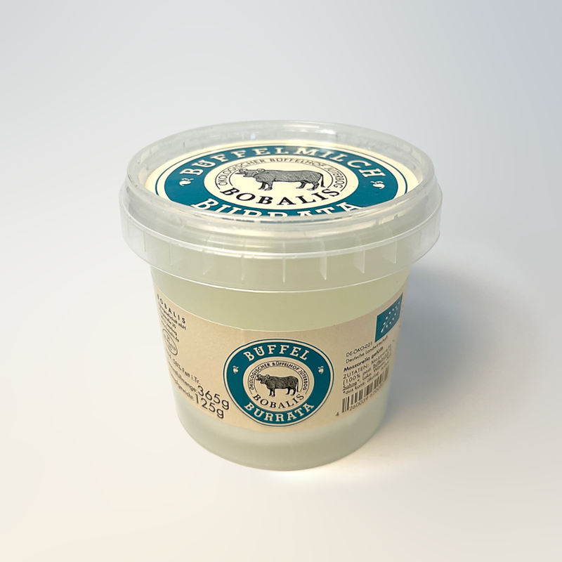 Ökologischer Büffelhof Bobalis Burrata aus Bio Büffelmilch Bobalis  125g - Mozzarella gefüllt - Produktbild