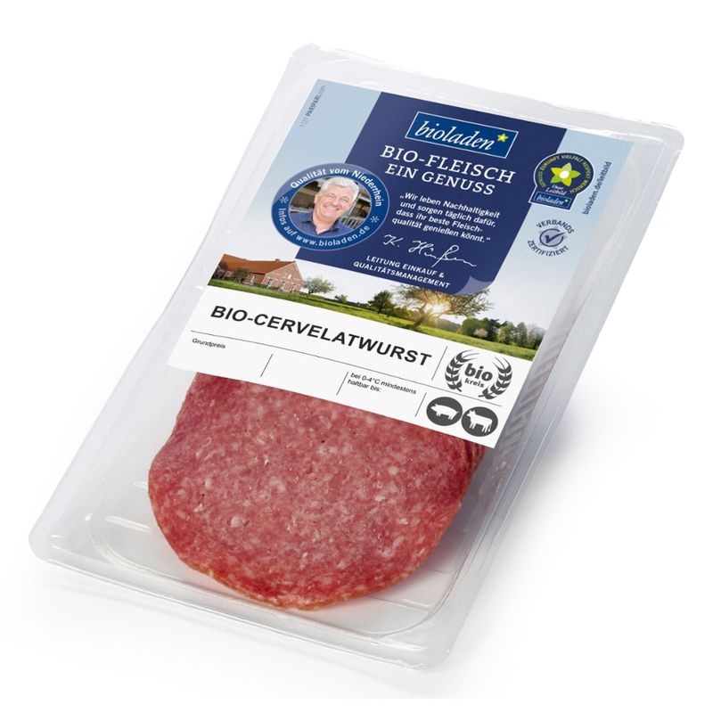 bioladen Cervelatwurst, geschnitten - Produktbild