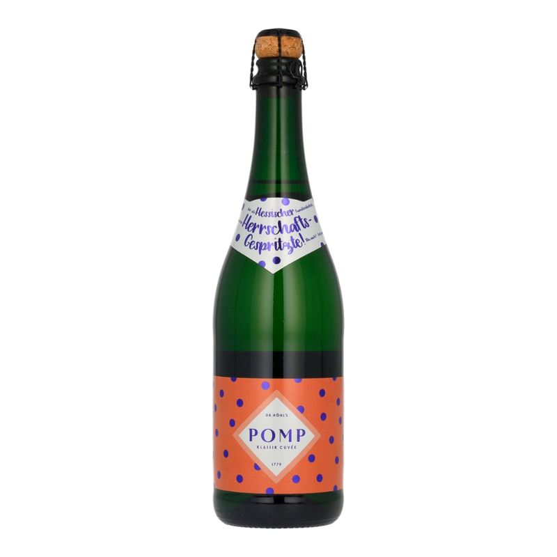 POMP Cuvée (mit und ohne Alkohol) POMP Klassik Cuvée, 65 % Riesling-Sekt und 35 % Apfelwein - Produktbild