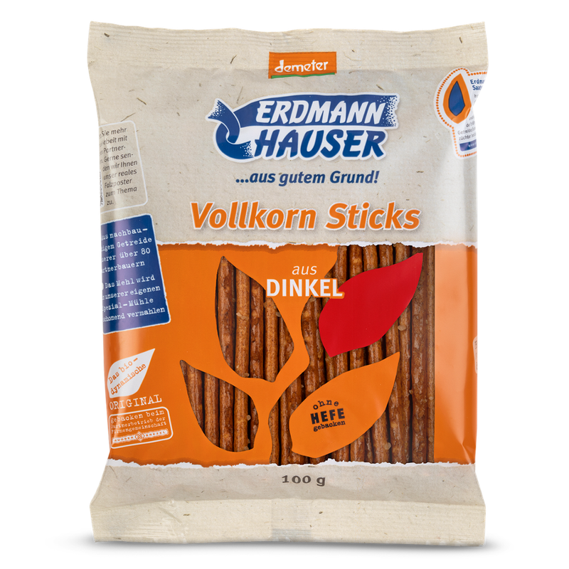 ErdmannHAUSER Getreideprodukte ErdmannHAUSER demeter Dinkelvollkornsticks - Produktbild