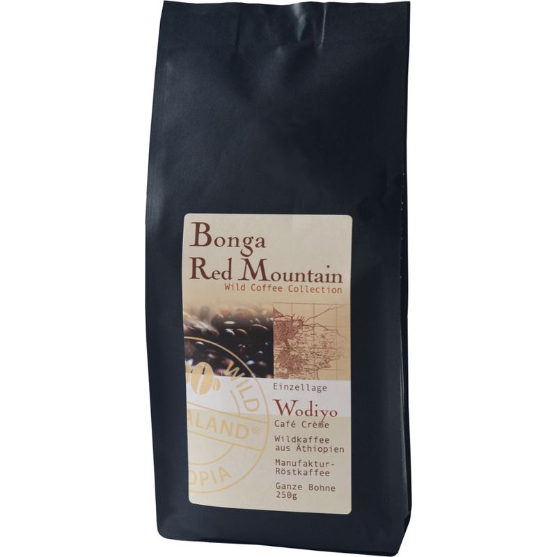 Wild Coffee Collection Bonga Red Mountain, Wodiyo (Café Crème), ganze Bohne, 250g - Produktbild