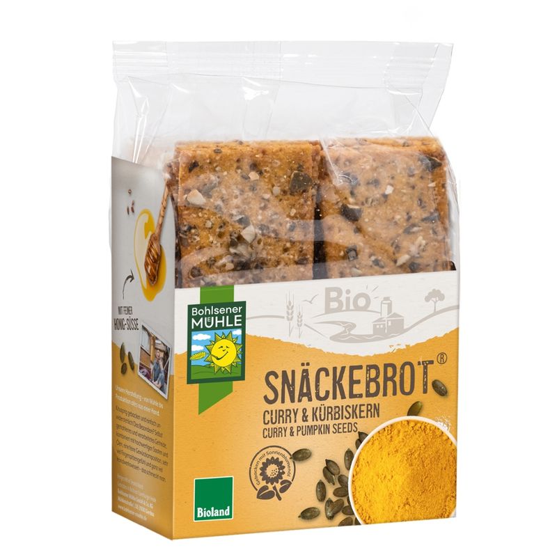 Bohlsener Mühle Snäckebrot Curry & Kürbiskern - Produktbild