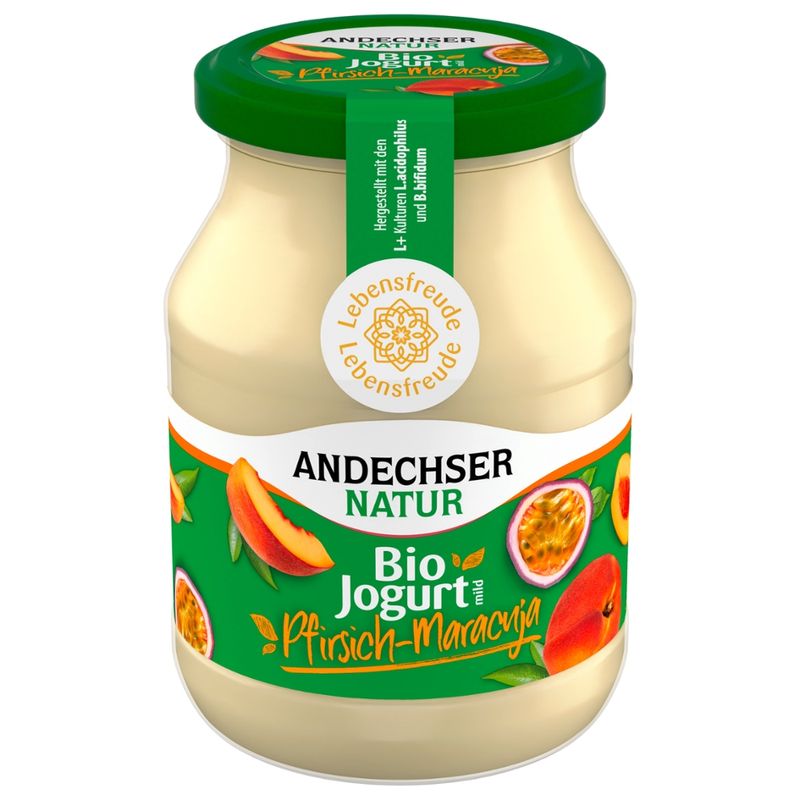 Andechser Natur Bio Jogurt Pfirsich-Maracuja 3,8% - Produktbild