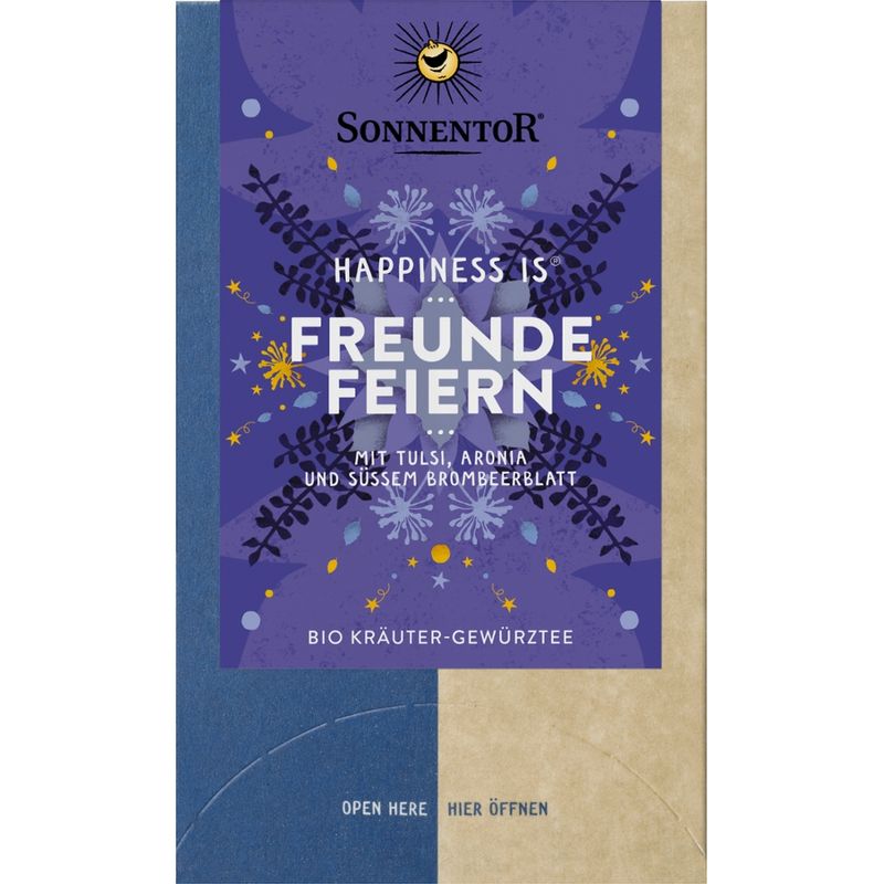 Sonnentor Freunde feiern Tee Happiness is®, Doppelkammerbeutel - Produktbild