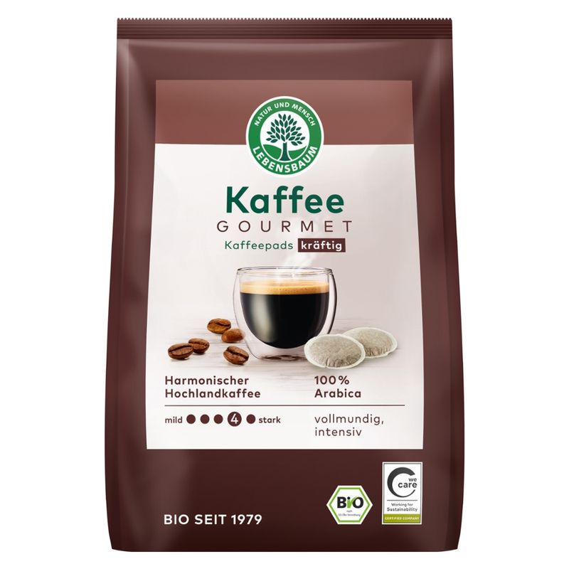 LEBENSBAUM Kaffee Gourmet, Kaffeepads, kräftig - Produktbild