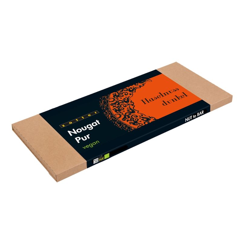 Zotter Schokolade Nougat - Haselnuss dunkel - Produktbild