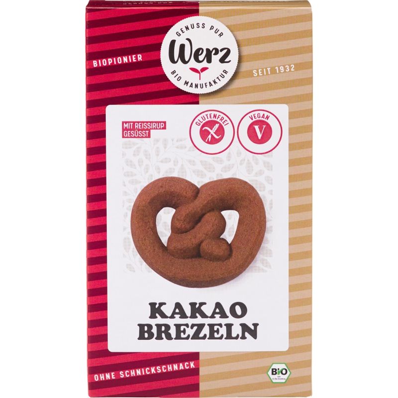 Naturkornmühle Werz Kakao Brezeln, Reis Vollkornkekse, glutenfrei - Produktbild